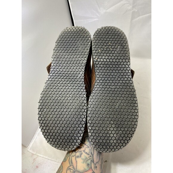 VINTAGE Clarks Mary Jane Closed-Toe Loafers 7M Brown Leather Fit Like 9W - Picture 7 of 9